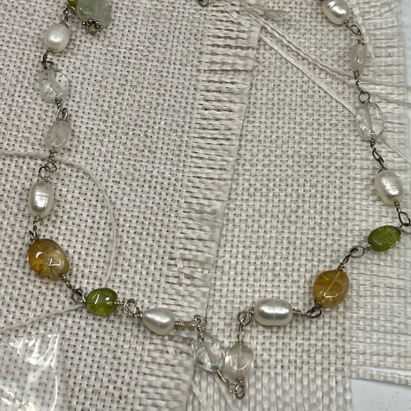 Ross-Simons Sterling Silver Necklace w/ Gemstones & Pearls, 16", Original Box - Picture 14 of 17